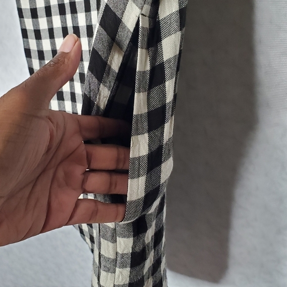 Madewell Black and White Gingham Flannel Dress - Picture 3 of 5